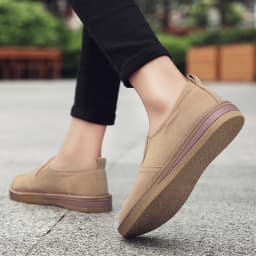 Dámské kožené semišové mokasíny slip-on pohodlné ploché boty - náhled 3