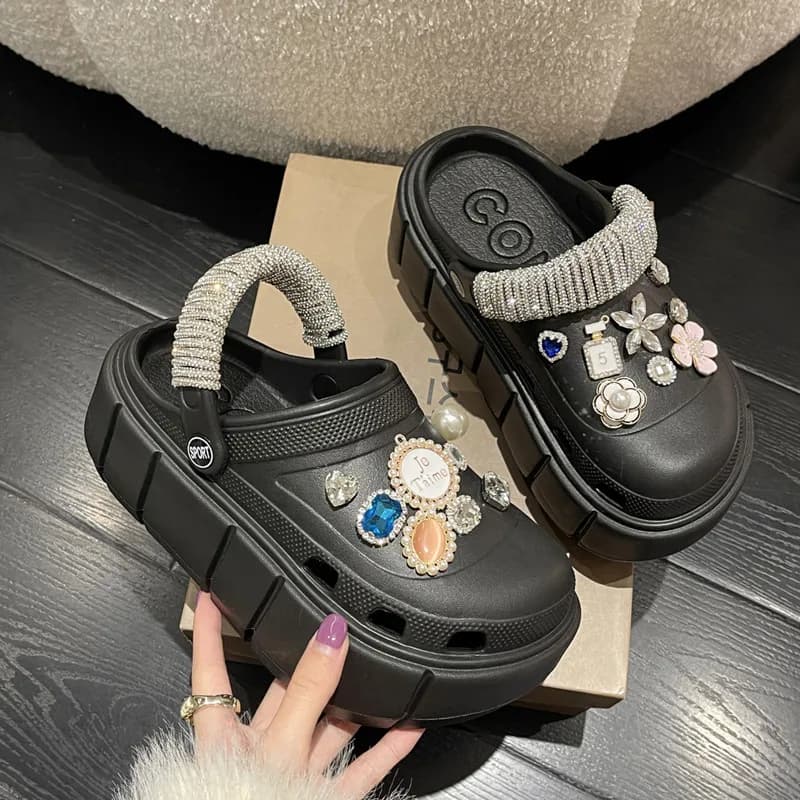 Letní dámské pantofle s platformou venkovní plážové sandály pro pláž a bazén mules