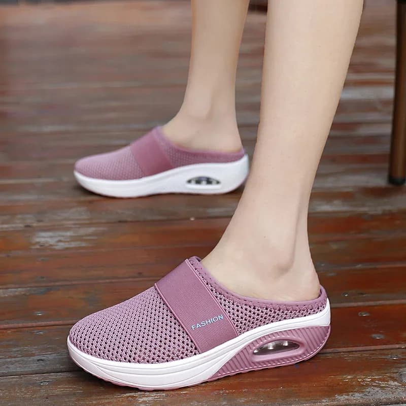 Dámské slip-on boty s vzduchovým polštářem ortopedické diabetické lehké mesh wedge
