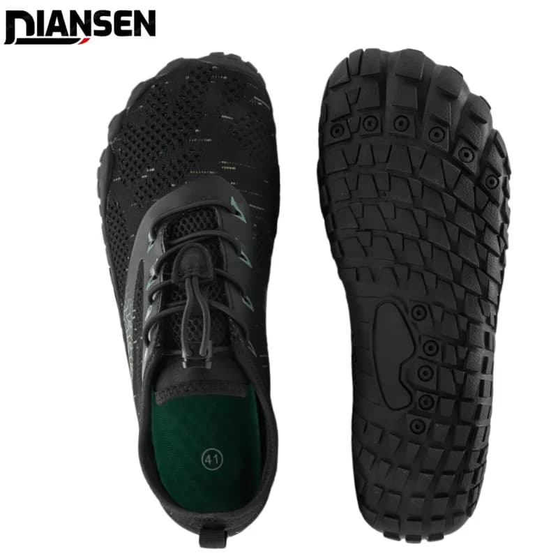 Pánské barefoot boty se širokým prstem minimalistické pro chůzi, běh, lezení, trail prodyšné