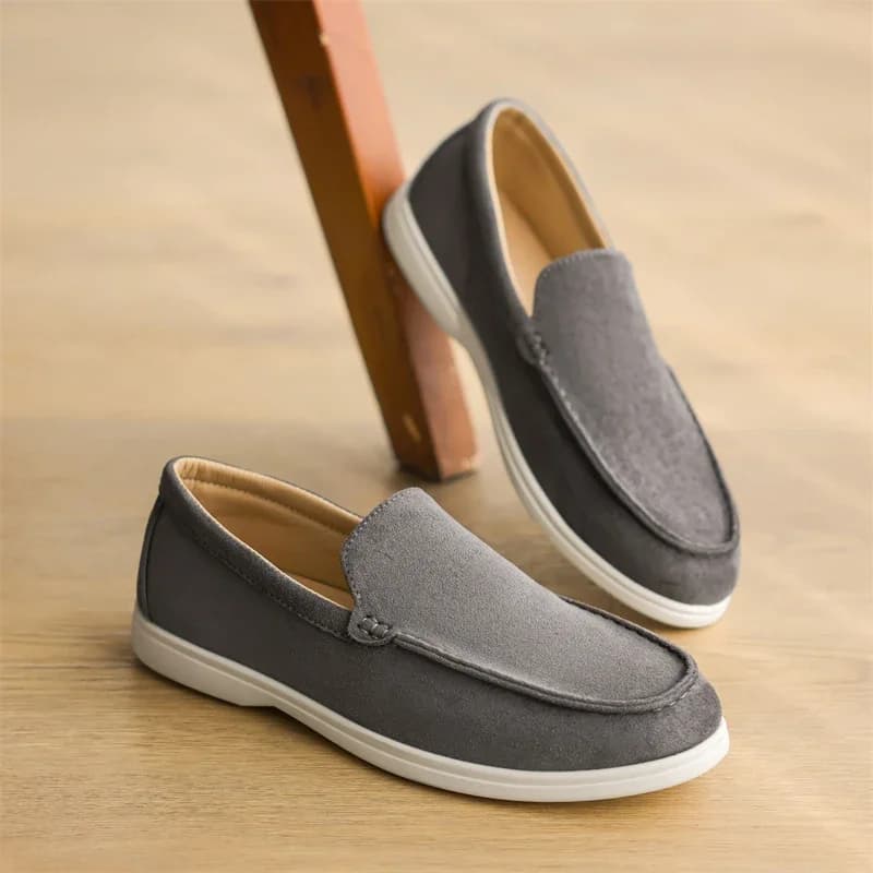 Pánské semišové slip-on mokasíny loafers lehké casual boty pro volný čas a řízení