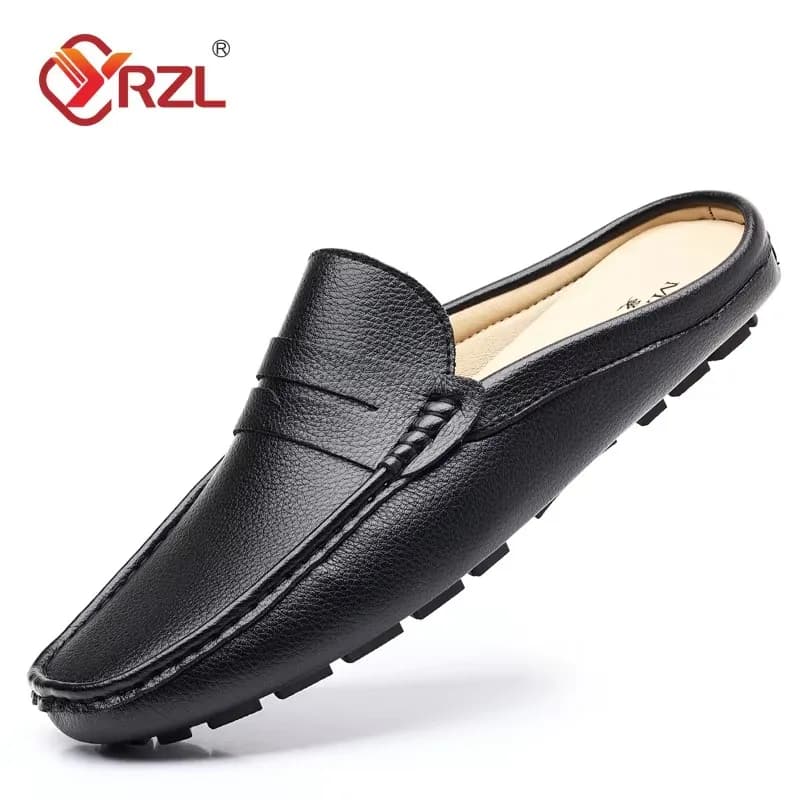 Pánské slip-on mokasíny kožené letní boty prodyšné pohodlné casual