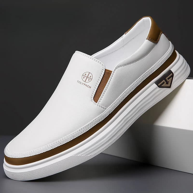Pánské kožené boty ručně šité mokasíny slip on pro kancelář formální i volný čas