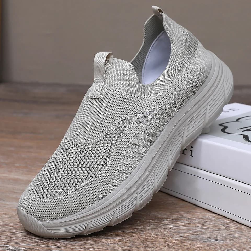 Pánské lehké prodyšné tenisky na chůzi a běhání slip on síťované boty fitness