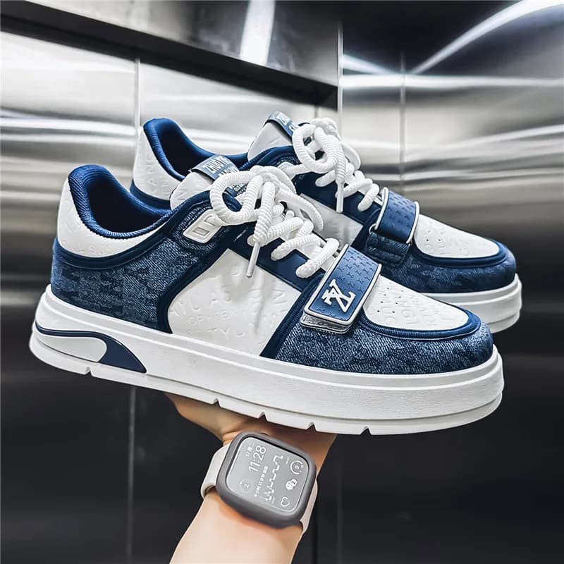 Modré pánské tenisky 2025 Streetwear Hip Hop Skate Casual Luxusní designérské tenisky