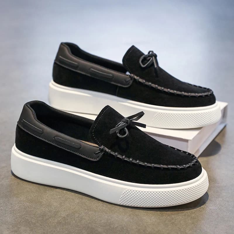 Pánské kožené loafers britského stylu protiskluzové luxusní společenské boty