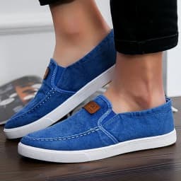 Pánské prodyšné plátěné mokasíny Slip-On denimové tenisky pro jaro a léto - náhled 3