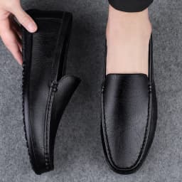 Pánské kožené mokasíny loafers slip on elegantní pohodlné boty - náhled 6