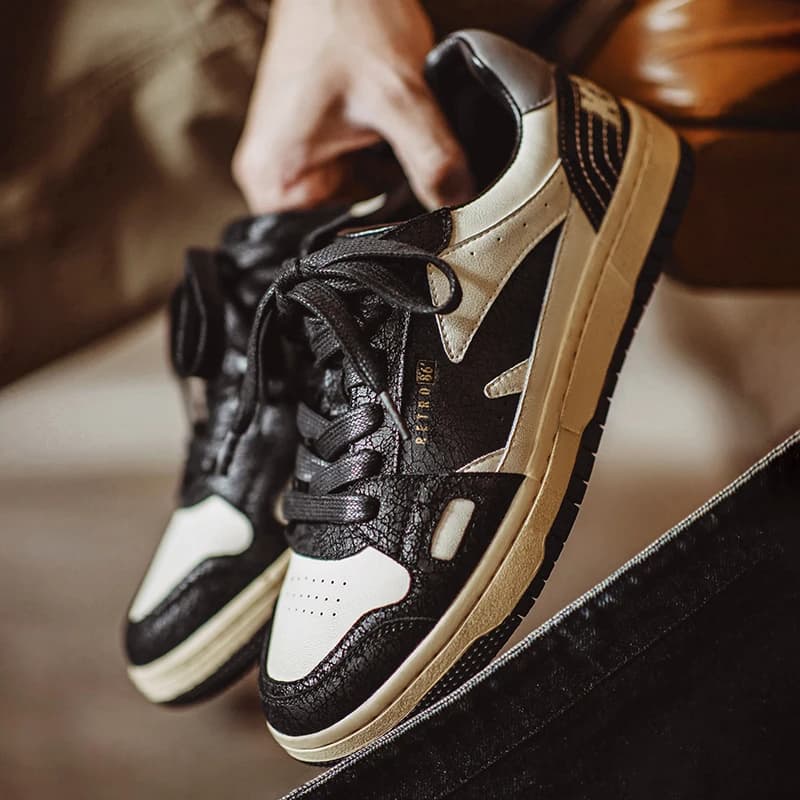 Pánské skate boty color-block nízké šněrovací casual tenisky na jaro léto