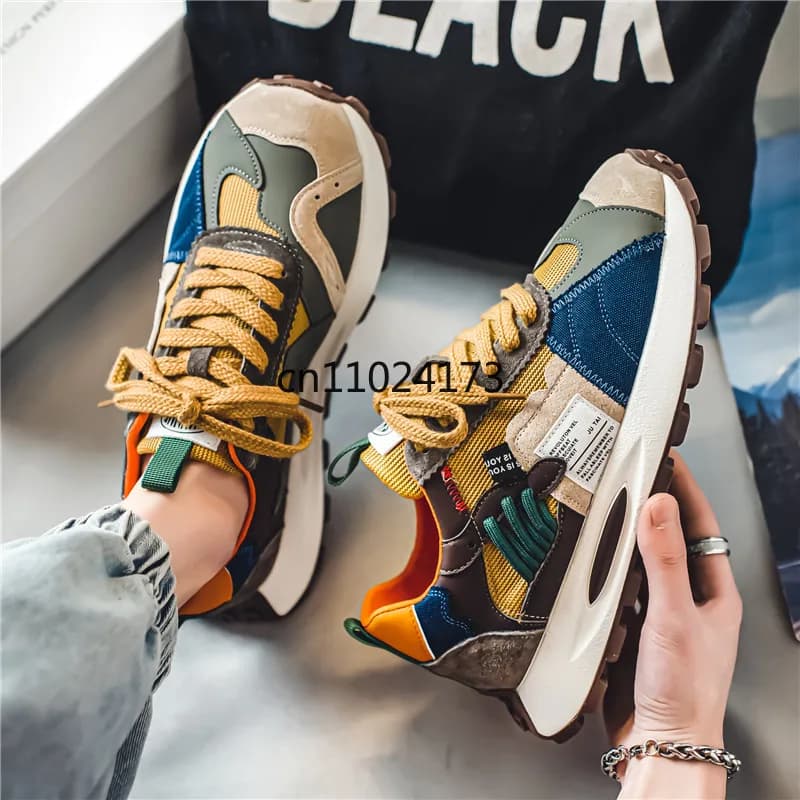 Pánské tenisky s platformou chunky módní pohodlné na každodenní nošení