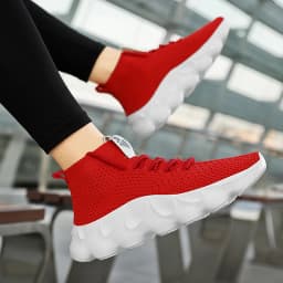 Prodyšné bílé pánské tenisky s tlustou podrážkou a tkaničkami sportovní casual obuv - náhled 6