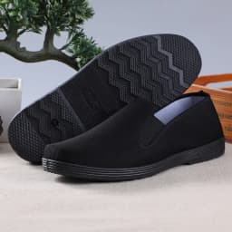 Pánské látkové slip-on boty pro práci Černé pohodlné bez šněrování - náhled 2