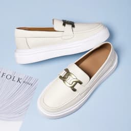 Elegantní dámské kožené mokasíny slip on s platformou pohodlné - náhled 3