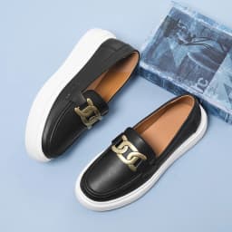 Elegantní dámské kožené mokasíny slip on s platformou pohodlné - náhled 6