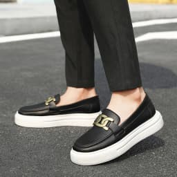 Elegantní dámské kožené mokasíny slip on s platformou pohodlné - náhled 7