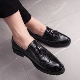 Pánské kožené mokasíny slip on pro kancelář i volný čas prodyšné pohodlné ve třech barvách - náhled 5