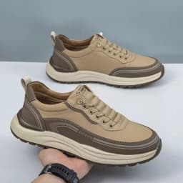 Pánské boty z PU kůže casual nízké šněrovací platforma neklouzavé pro práci a outdoor - náhled 2