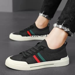 Prodyšné pánské síťované boty Slip on tenisky kanvasové lehká podrážka casual sportovní - náhled 4