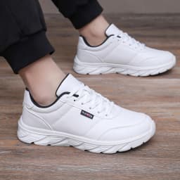 Pánské tenisky měkké sportovní běžecké boty casual černé bílé pro chůzi fitness jogging - náhled 5