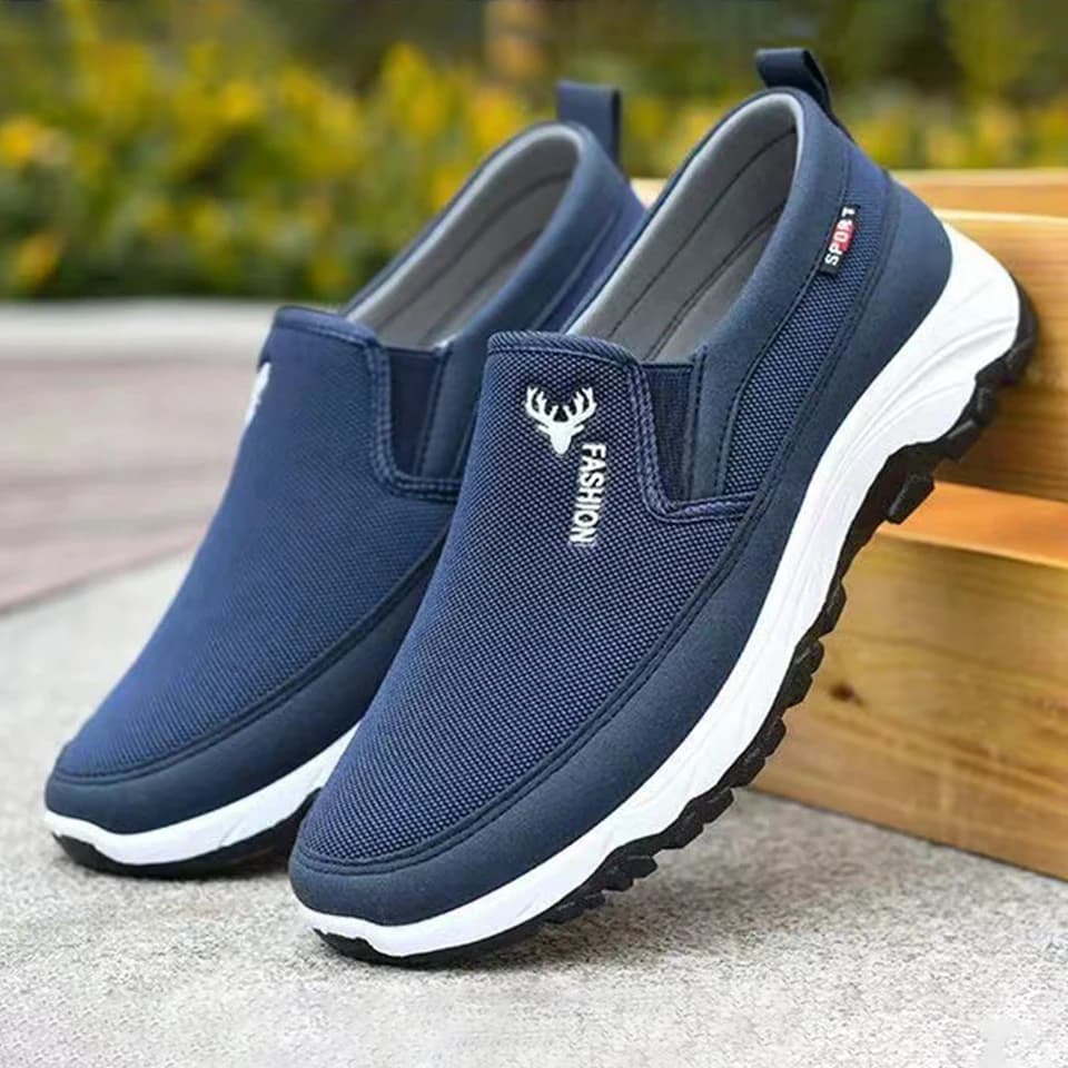 Pánské lehké letní plátěné prodyšné slip on boty na chození