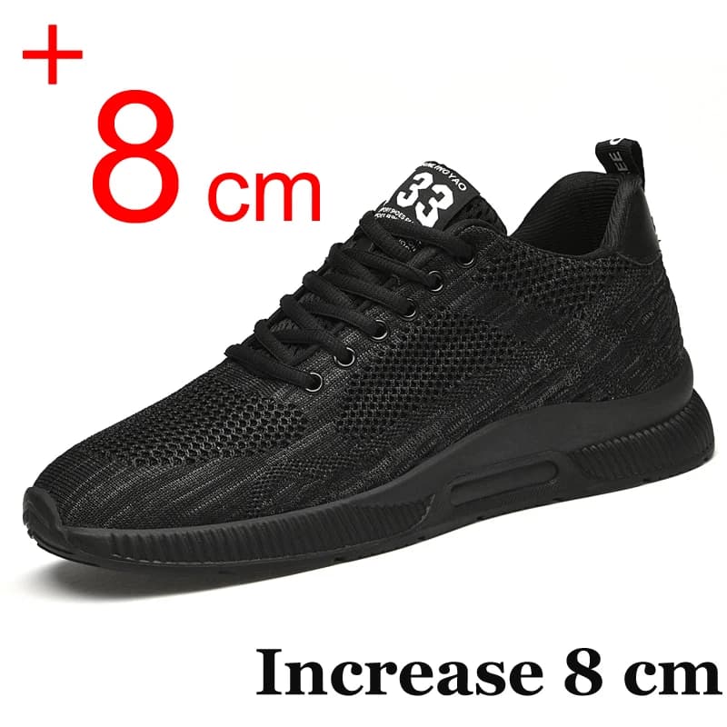 Pánské vyvýšené tenisky s prodyšnou vložkou 6 cm skryté podpatky