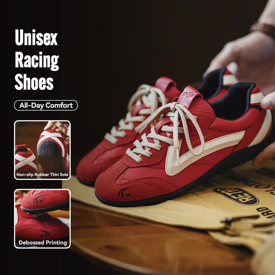 Unisex červené retro patchworkové tenisky prodyšné šněrovací sportovní obuv s tenkou podrážkou