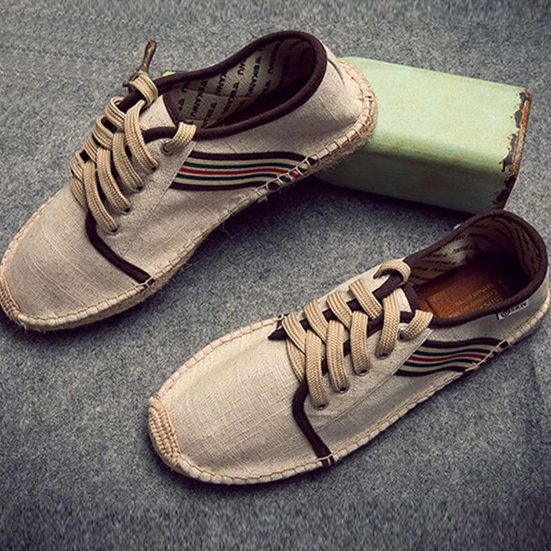 Pánské prodyšné plátěné boty espadrilky casual