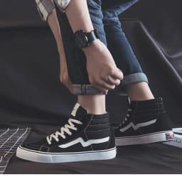 Jarní plátěné vysoké kotníkové tenisky pro muže i ženy skateboard šněrovací vulkanizované - náhled 6