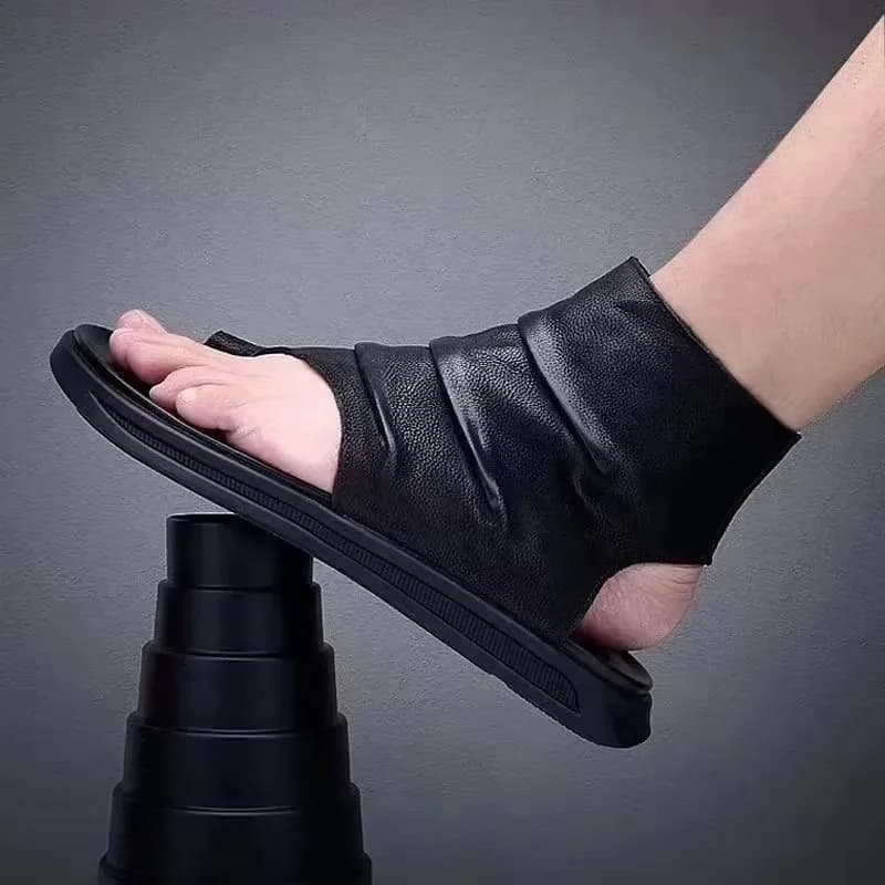 Pánské kožené sandály letní plážové pohodlné pro muže outdoor