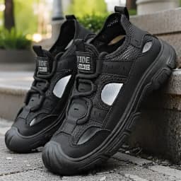 Pánské lehké letní slip-on sandály prodyšné s výřezy na pláž pohodlné syntetické - náhled 3