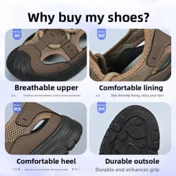 Pánské lehké letní slip-on sandály prodyšné s výřezy na pláž pohodlné syntetické - náhled 5