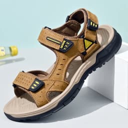Pánské plážové sandály z pravé měkké kůže letní outdoor pohodlné - náhled 2