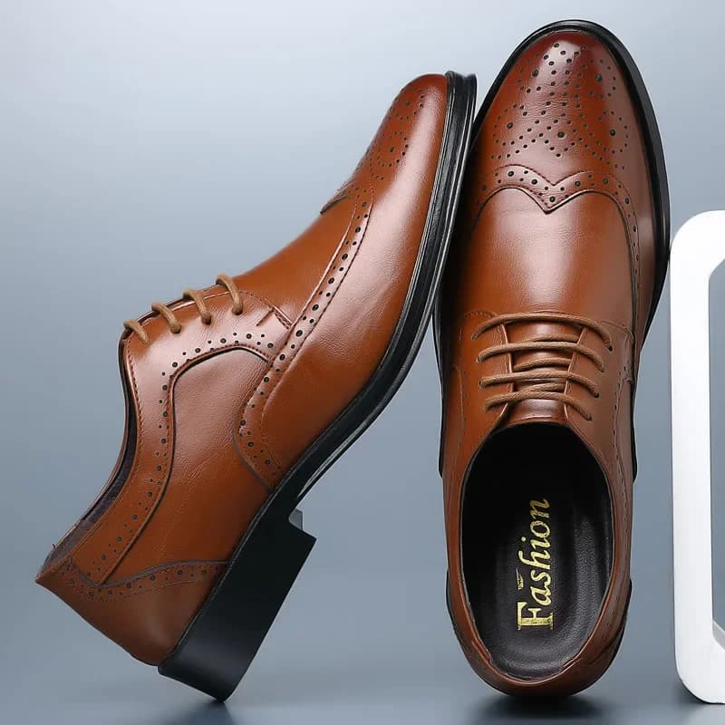 Pánské oxford boty z kůže brogue stylu formální společenské boty ručně vyráběné