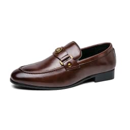 Pánské kožené boty casual loafers mokasíny slip on podzimní pohodlné do kanceláře - náhled 4