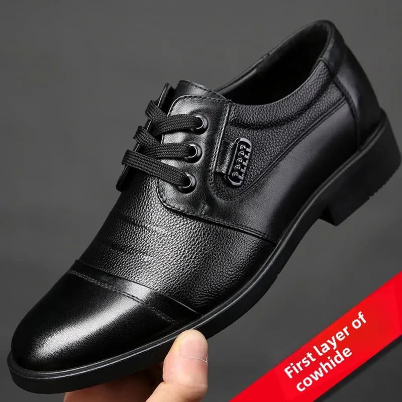 Pánské boty z pravé hovězí kůže business casual trojitě prošité podrážky pro muže staršího věku
