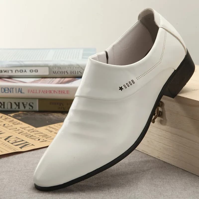 Pánské kožené slip-on boty 2024 formální business casual pro svatbu ve větších velikostech