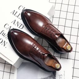Pánské formální kožené polobotky Oxford pro kancelář a svatbu elegantní nízké boty - náhled 4