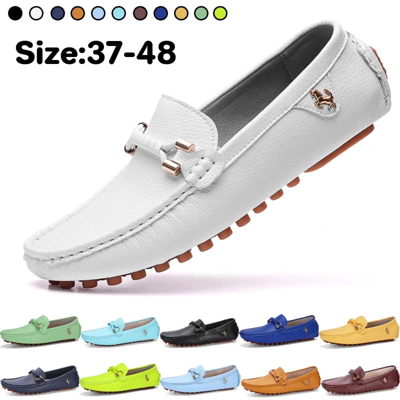 Pánské i dámské kožené slip-on mokasíny pohodlné casual obuv