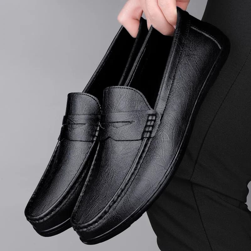 Pánské kožené casual a formální slip-on mokasíny prodyšné 38-47