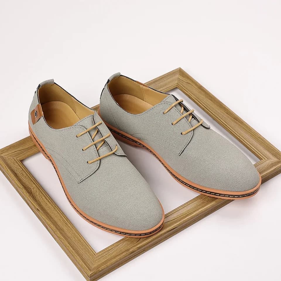 Pánské volnočasové boty z broušené kůže prodyšné pohodlné celoroční