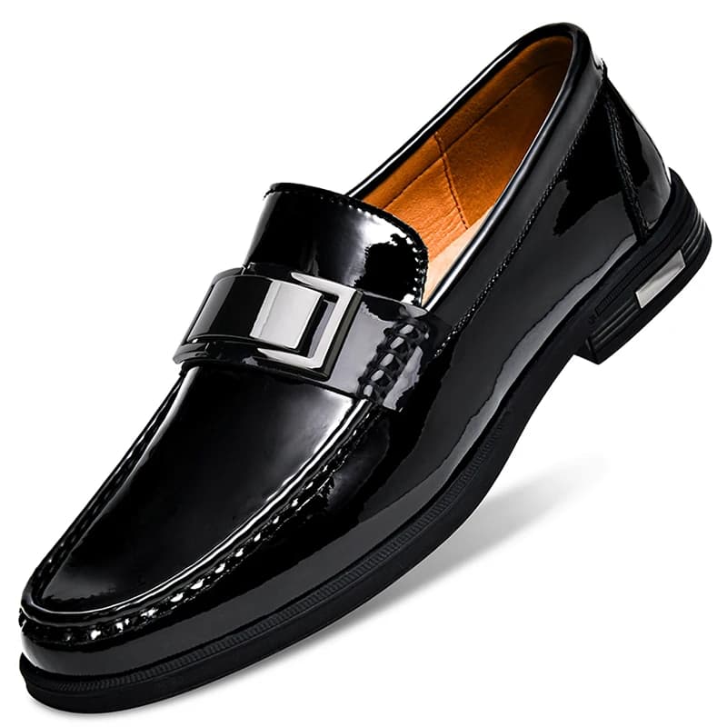 Lakované kožené mokasíny pánské slip on casual i formální velikost 47 48