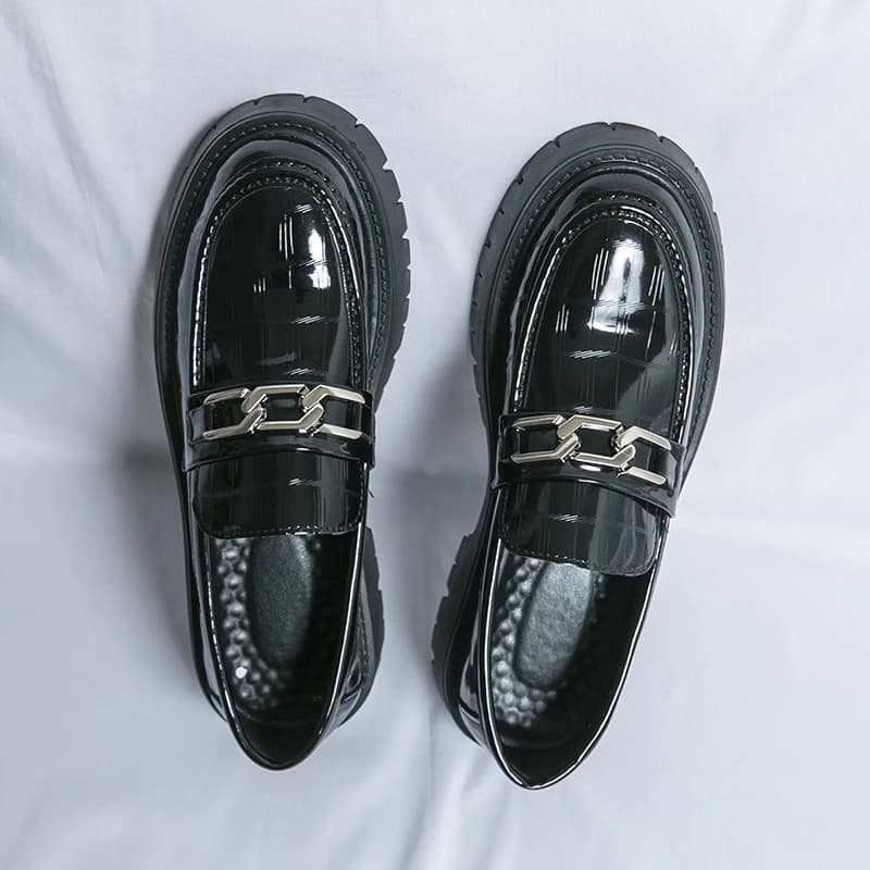 Pánské kožené mokasíny slip-on prodyšné společenské boty