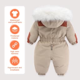 Zimní dětská lyžařská kombinéza s kapucí nepromokavá -30 °C pro miminka - náhled 5