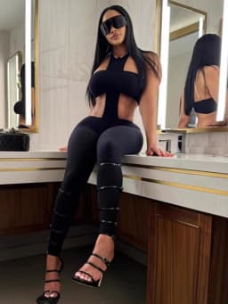 Sexy bez zad dámská kombinéza s halterem Slim Stretch klubový noční outfit - náhled 3