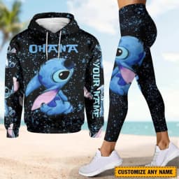 Dámská souprava mikina s kapucí a legíny 3D tištěná pletená casual jóga - náhled 5