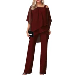 Dámská 2dílná sada kalhot a topu Wide Leg Off Shoulder batwing rukávy - náhled 5