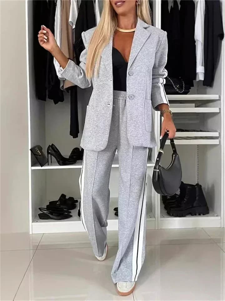 Městský streetwear 2dílný set pro ženy sako a kalhoty jaro podzim 2024
