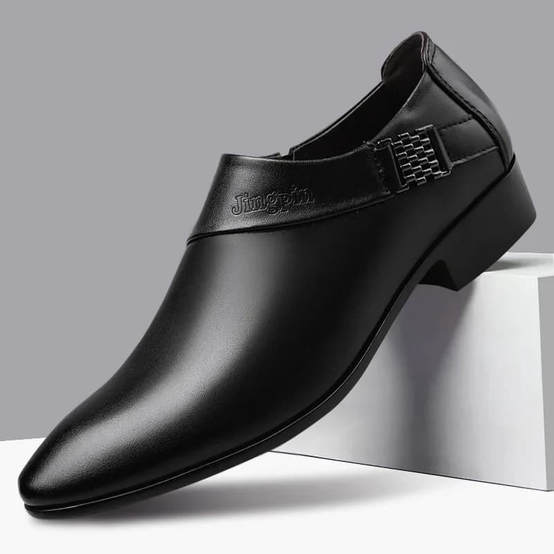 Pánské kožené formální boty Oxford slip-on 38–50 pro kancelář i společenské události