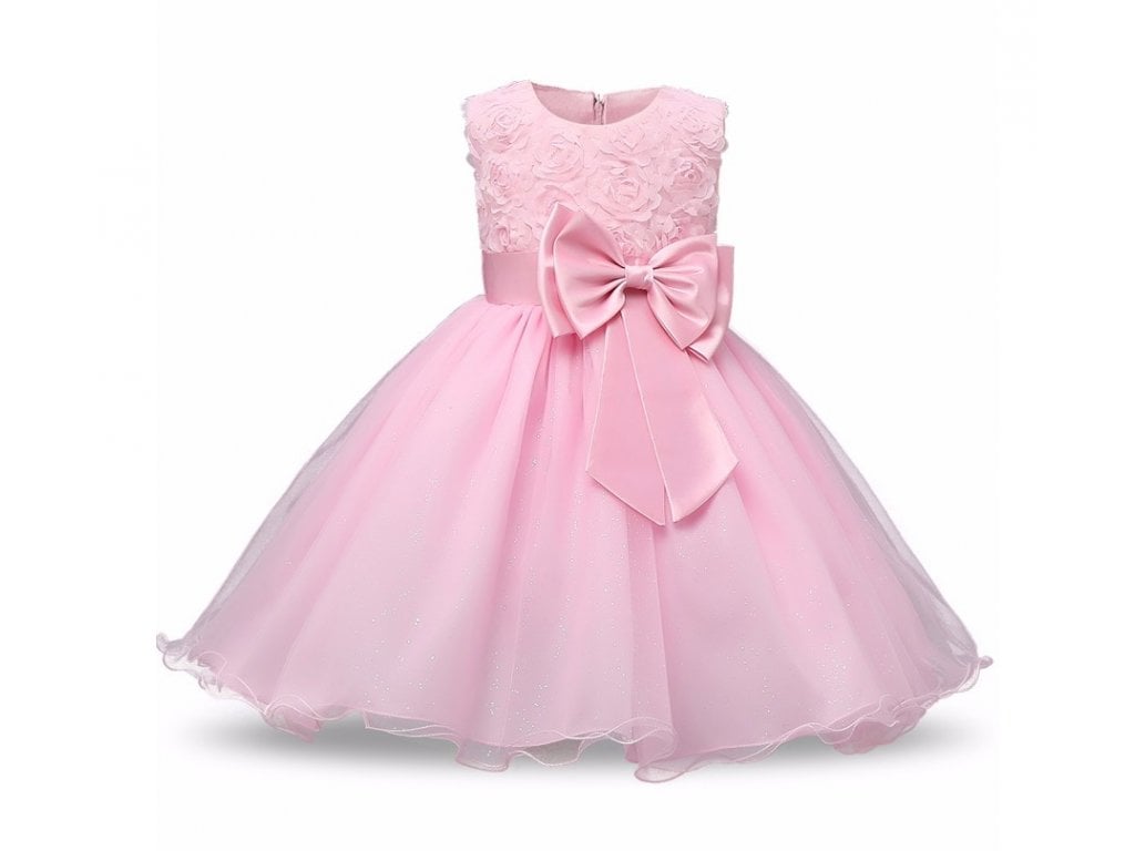 Elegantní dívčí šaty "princess" růžové