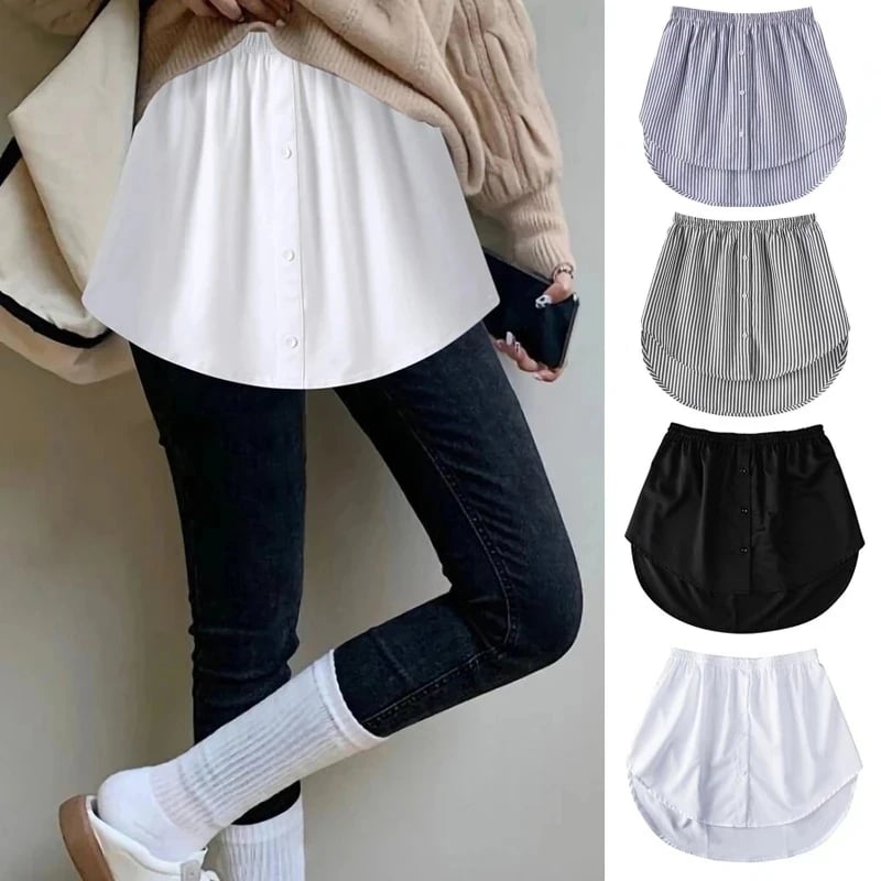 Dámské prodlužovací návleky na košile Plus Size, vrstvené díly, falešný lem, ocas, prodlužovací návlek na halenku, měkký odnímatelný, 5XL